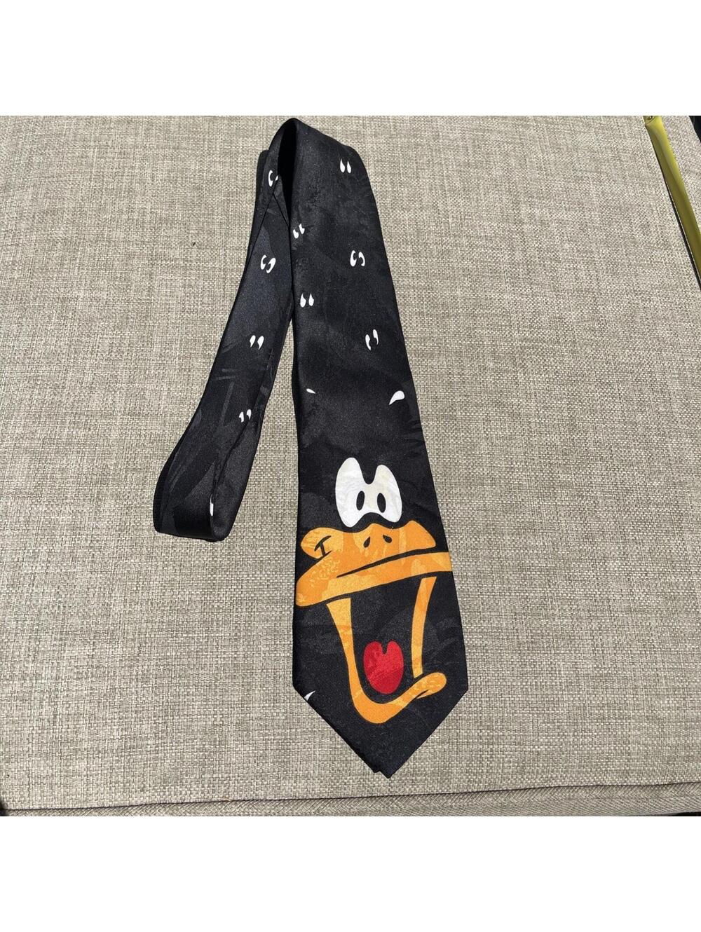 Looney Tunes Mania Daffy Duck Necktie Tie 1990s 90s Black 1993